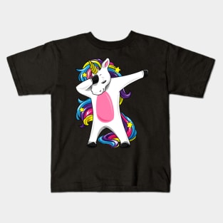 Dabbing Unicorn Costume Rainbow Horse Girl gift Kids T-Shirt